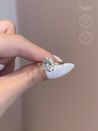 The Hailey Ring, 3 Carat, Oval, Brilliant